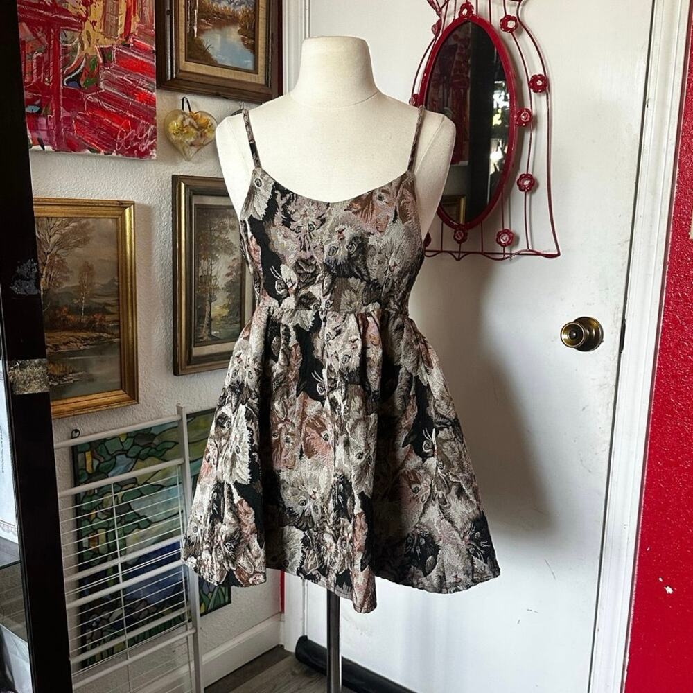 stars cat embroidered look dress
